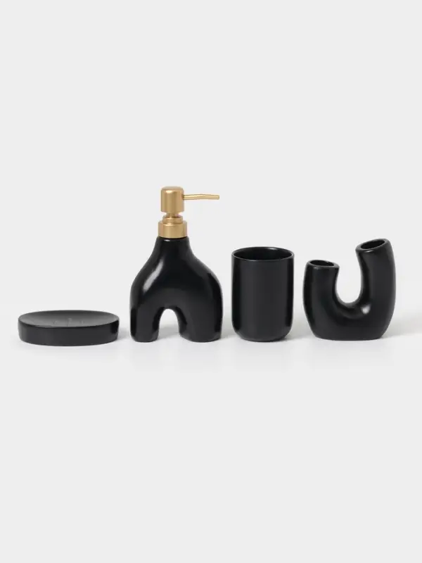 Набор аксессуаров для ванной &laquo;Равновесие&raquo;, 4 предмета, мыльница, дозатор для мыла, 2 стакана