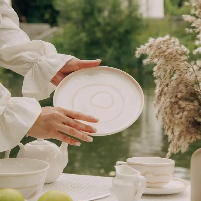 Тарелки SL Home &laquo;Гато&raquo;, d=20 см, набор 2 шт., фарфор, белые