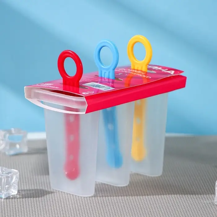 Форма для мороженого Доляна &laquo;Симпл&raquo;, 11&times;11&times;6.5 см, 3 ячейки, прозрачная