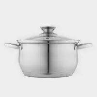 Кастрюля Катунь &laquo;Диана&raquo;, 3.5 л, d=20 см, со стеклянной крышкой, капсульное дно, индукция, нержавеющая сталь, AISI - 201, хромированная