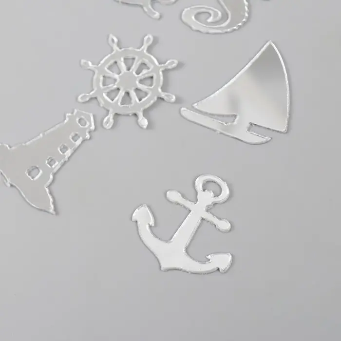 Декоративные элементы для творчества «Арт Узор. Морская тематика», набор 6 шт., пластик зеркальный