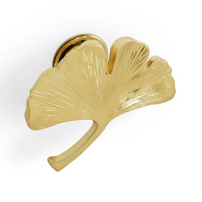 Ручка-кнопка CAPPIO PRO &laquo;Листок&raquo; 54&times;50 мм, цвет золото