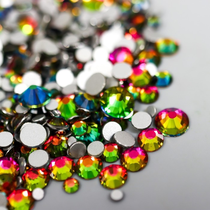 Декор для творчества стекло Декор для творчества стекло "Стразы усечённый конус. Хамелеон" d=1,5-6,5 мм набор 1000 шт