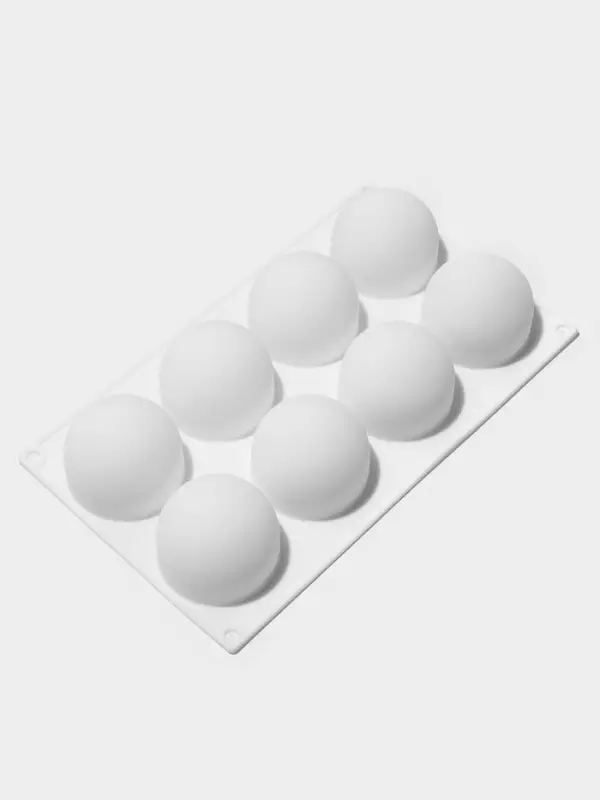 Форма для муссовых десертов и выпечки KONFINETTA &laquo;Шарики&raquo;, 29.7&times;17.4&times;3.7 см, 8 ячеек, силикон, белая
