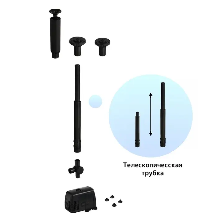 Фонтан садовый HJ-1143, 22 Вт, h=1.6 м, 1000 л/ч, шнур 5 м