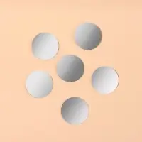 Зеркало настенное, круглое, акриловое, на клеевой основе, 6 шт., d=2 см