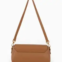 Сумка женская мессенджер TEXTURA на клапане, 26&times;9&times;12 см, коричневая