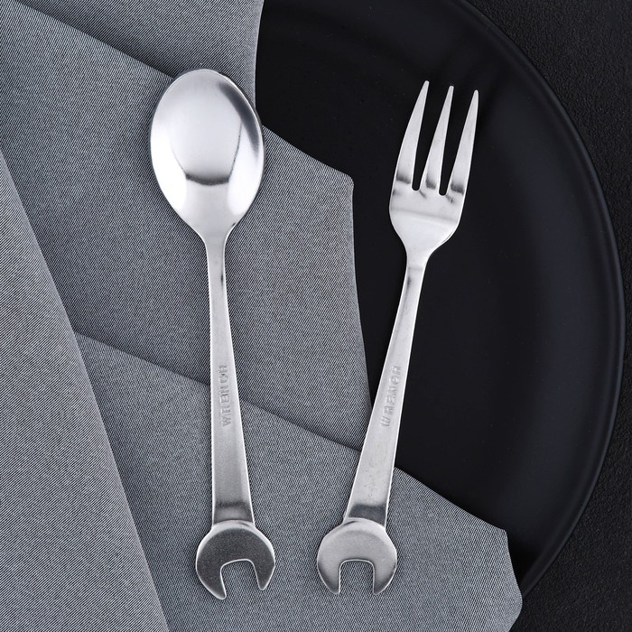 Набор столовых приборов: ложка и вилка «С Днём защитника Отечества!». Набор столовых приборов: ложка и вилка «С Днём защитника Отечества!».