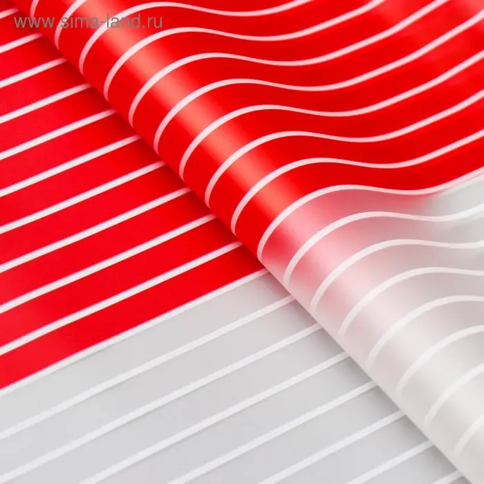Плёнка для цветов и подарков «Полосы», красная, 60×60 см Плёнка для цветов и подарков «Полосы», красная, 60×60 см