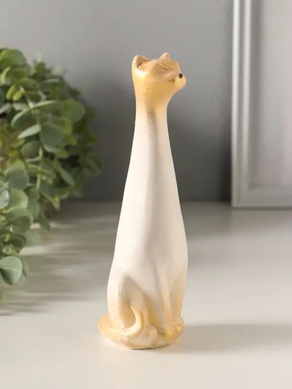 Статуэтка "Киска" 15х5 см, белый с росписью