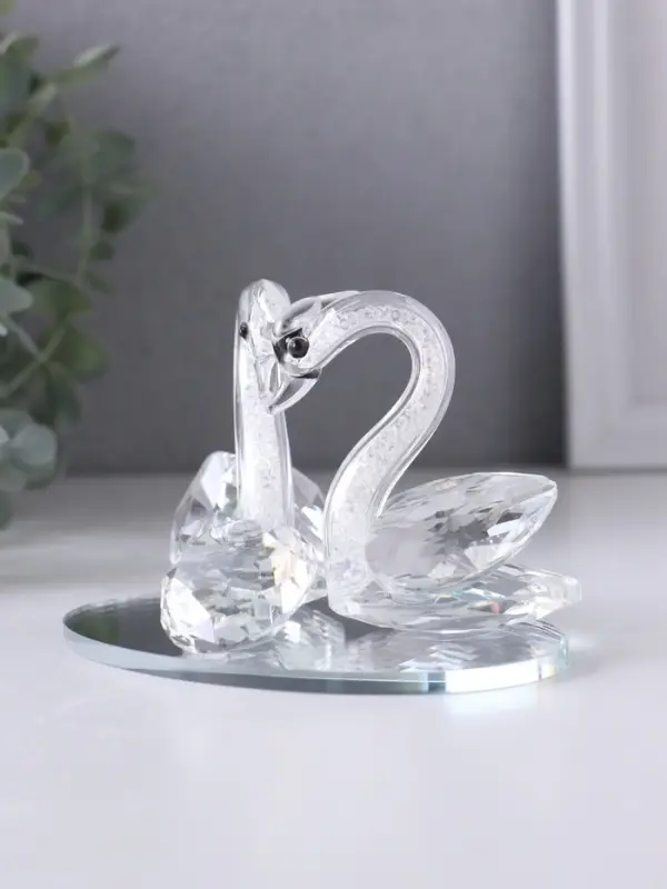 Фигурка стекло &laquo;Лебеди со стразой&raquo;, 11&times;7&times;7 см