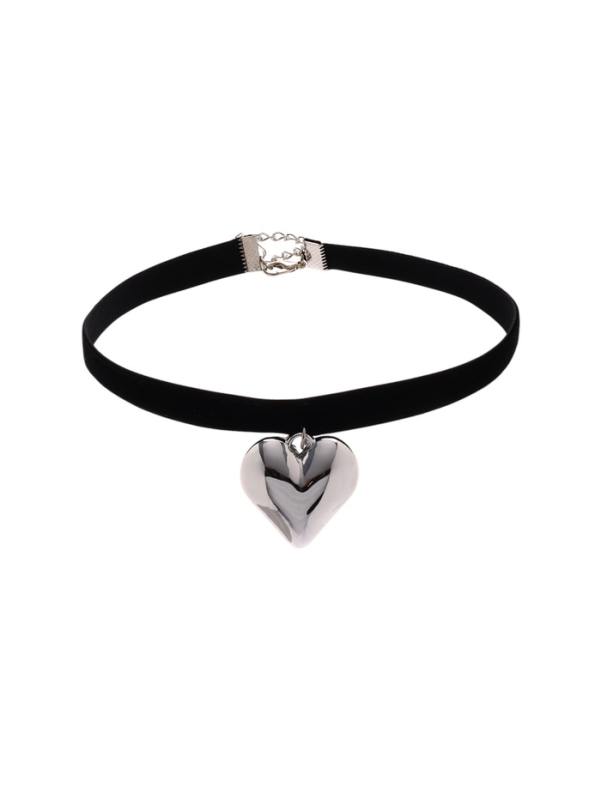 Чокер «Стиль» сердце, цвет серебро, 30 см