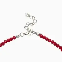 Чокер из бисера &laquo;Хрусталь&raquo;, сердце, красный в серебре, 36 см + 5 см доп, цепочка