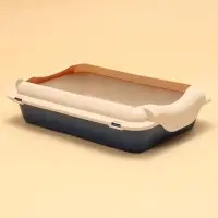 Туалет средний с бортом и сеткой 36&times;26&times;9, см, лоток синий, сетка и борт бежевый