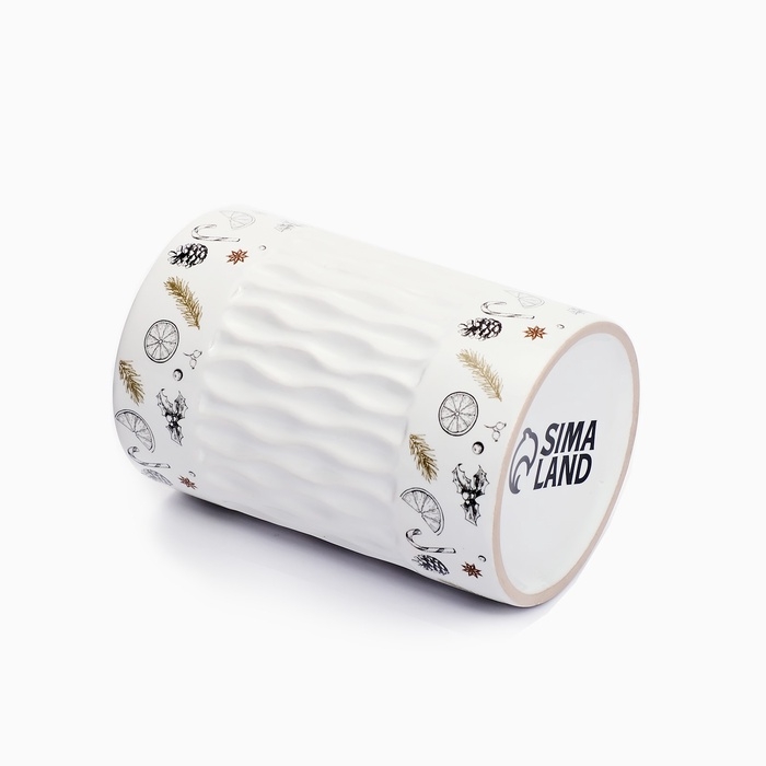 Кружка с рельефом керамическая новогодняя Дорого внимание «Глинтвейн», 300 мл Кружка с рельефом керамическая новогодняя Дорого внимание «Глинтвейн», 300 мл