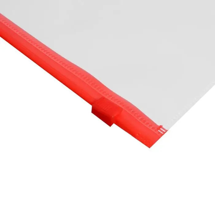 Папка-конверт на ZIP-молнии A5, 150 мкм, Calligrata, прозрачная, красная молния Папка-конверт на ZIP-молнии A5, 150 мкм, Calligrata, прозрачная, красная молния