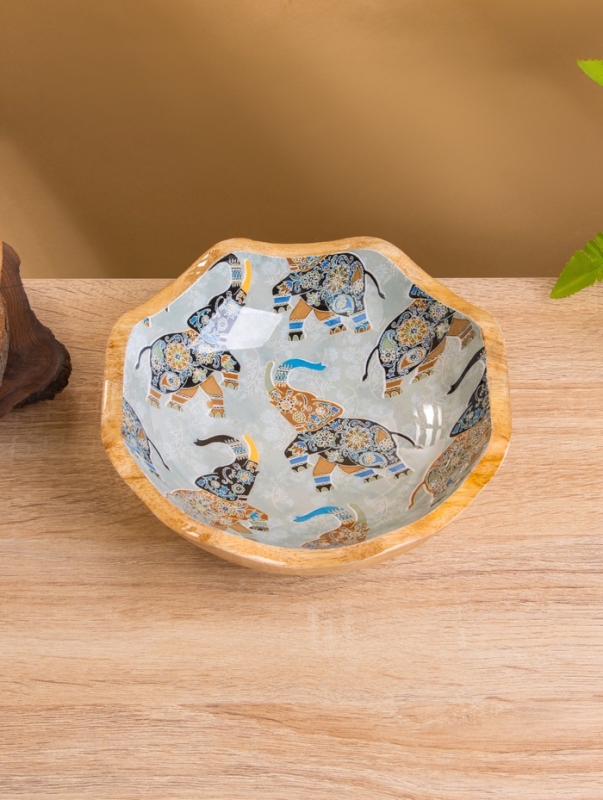 Салатник Салатник "Мудрый слон" дерево манго 20х20х8 см