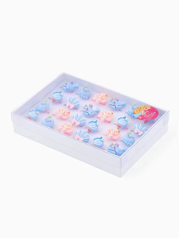 Кольцо «Выбражулька» русалка, осьминог, форма МИКС, цветное, безразмерное