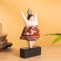 Фигурка на подставке «Балерина», 11×7×23 см, дерево, красная