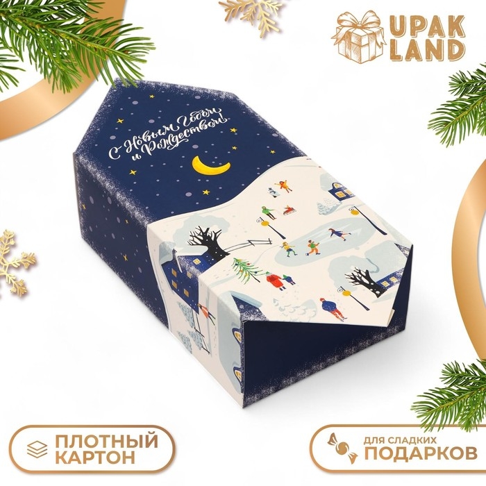 Новый год. Подарочная коробка - конфета новогодняя складная «С Новым Годом и Рождеством», 18 х 28 х 10 см. Новый год. Подарочная коробка - конфета новогодняя складная «С Новым Годом и Рождеством», 18 х 28 х 10 см.