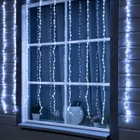 Гирлянда &laquo;Водопад&raquo; 2&times;1.5 м, IP44, прозрачная нить, 400 LED, свечение белое, 8 режимов, 220 В