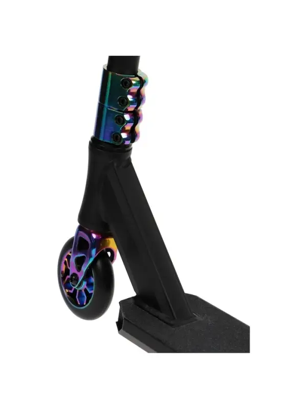 Самокат трюковой GRAFFITI Electric 24, колёса PU 100 мм, SCS компрессия, ABEC 9 Chrome, цвет черный