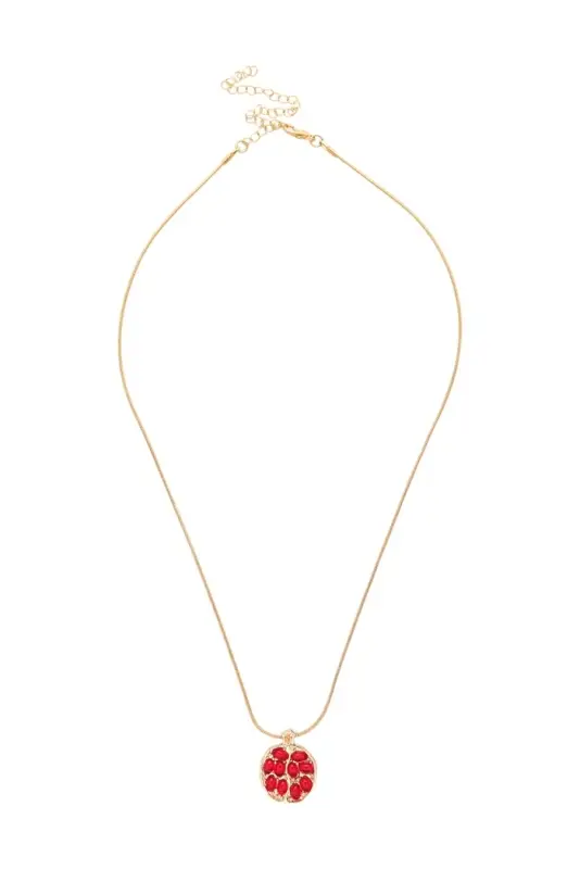 Кулон на цепочке &laquo;Гранат&raquo;, бордовый в золоте, L= 45 см