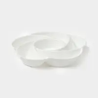 Менажница глубокая, 6 секций, d 28 см, цвет белый