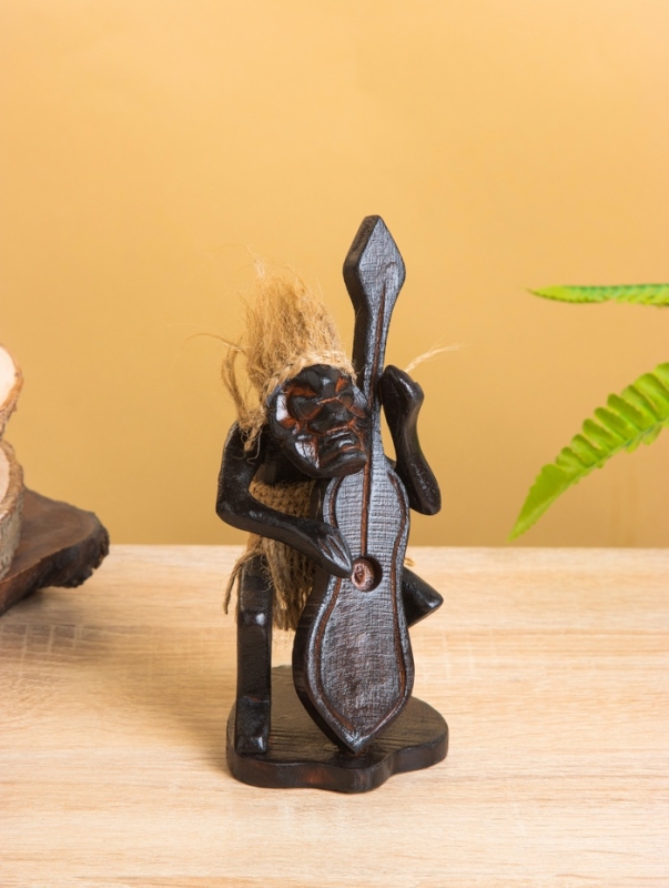 Сувенир Сувенир "Абориген с контрабасом" дерево, 8х8х16 см