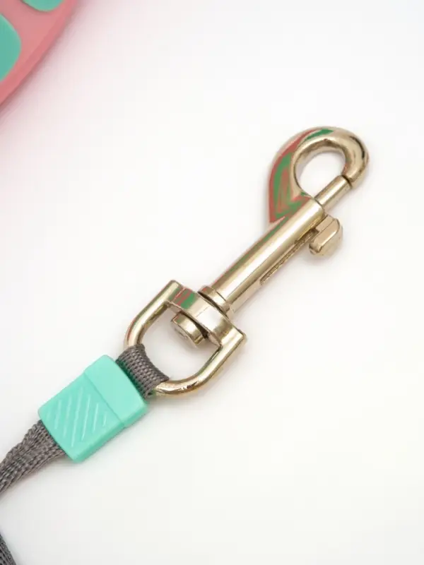 Рулетка - поводок для собак, лента 3 м, розовая/мятная Рулетка - поводок для собак, лента 3 м, розовая/мятная