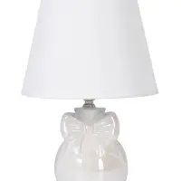 Лампа настольная E27 40Вт "Шар с бантом" беж перламутр 22х22х33,5 см