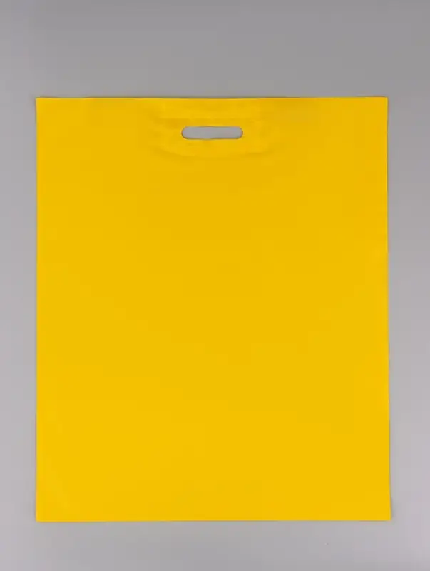 Пакет полиэтиленовый с вырубной ручкой, жёлтый 50&times;60 см, 70 мкм