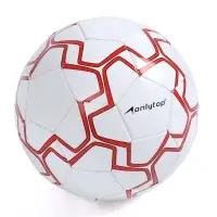 Футбольный мяч ONLYTOP, машинная сшивка, 32 панели, р. 5, PVC, резиновая камера, белый, красный