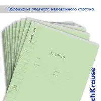 Тетрадь 12 листов в косую линейку ErichKrause &laquo;Классика Visio&raquo;, обложка мелованный картон, зелёная