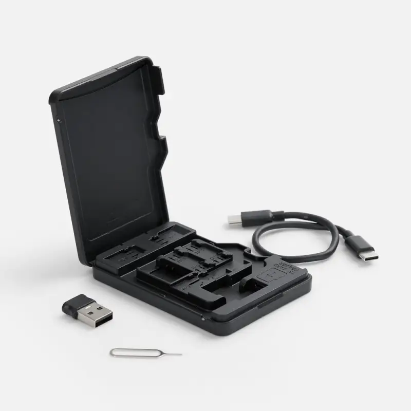 Футляр для карт памяти и SIM Multitask, черный Футляр для карт памяти и SIM Multitask, черный