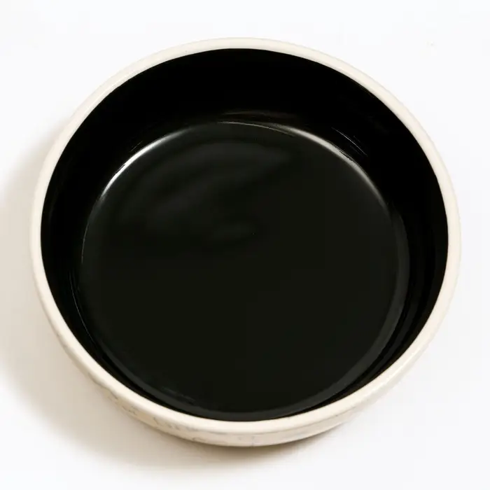 Миска керамическая &laquo;Графичная Коты&raquo; 200 мл, 12&times;3.5 см, бежево-чёрная