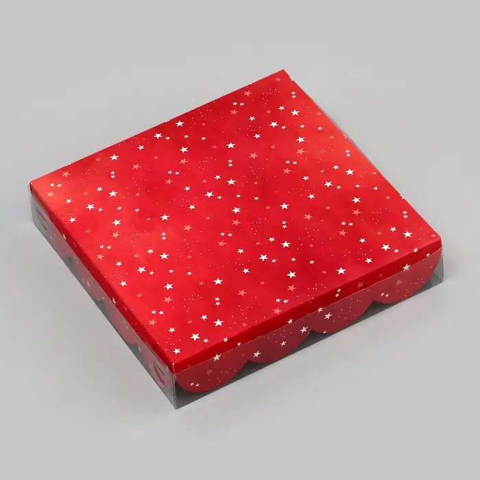 Коробка для печенья, «Дед Мороз», 15×15×3 см, Новый год Коробка для печенья, «Дед Мороз», 15×15×3 см, Новый год