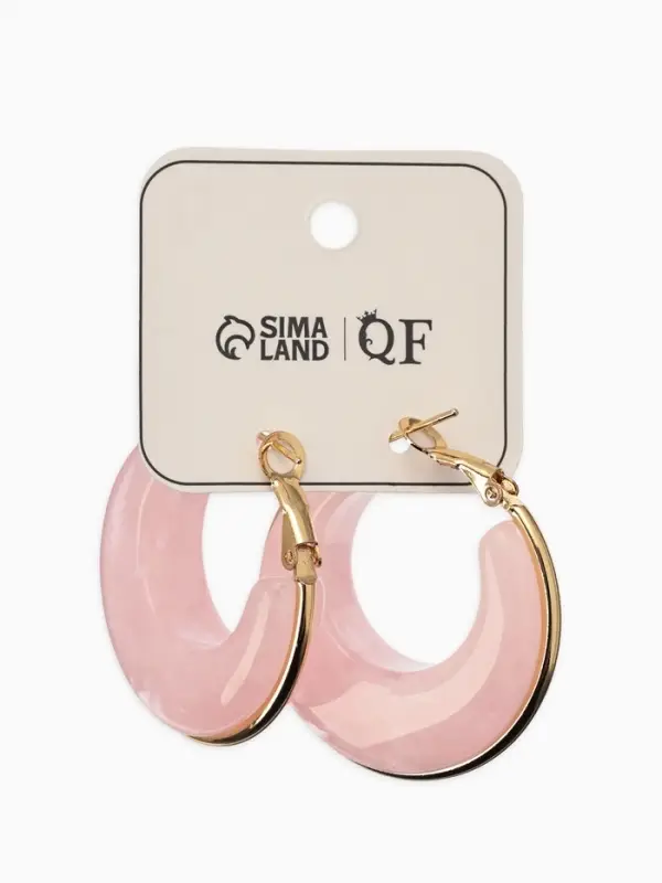 Серьги-кольца акрил &laquo;Тренд&raquo;, розовые в золоте