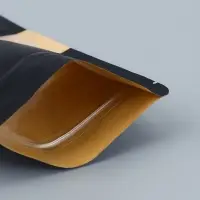 Пакет Zip-lock Крафт с прямоугольным окном, черный,12&times;20&times;4 см