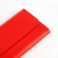 Кошелёк женский на кнопке 11.5&times;0.5&times;9 см, однотонный, алый