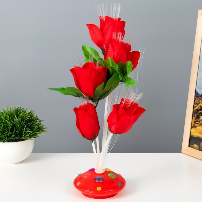 Ночник Ночник "Розы" LED от батареек МИКС H.35 см RISALUX