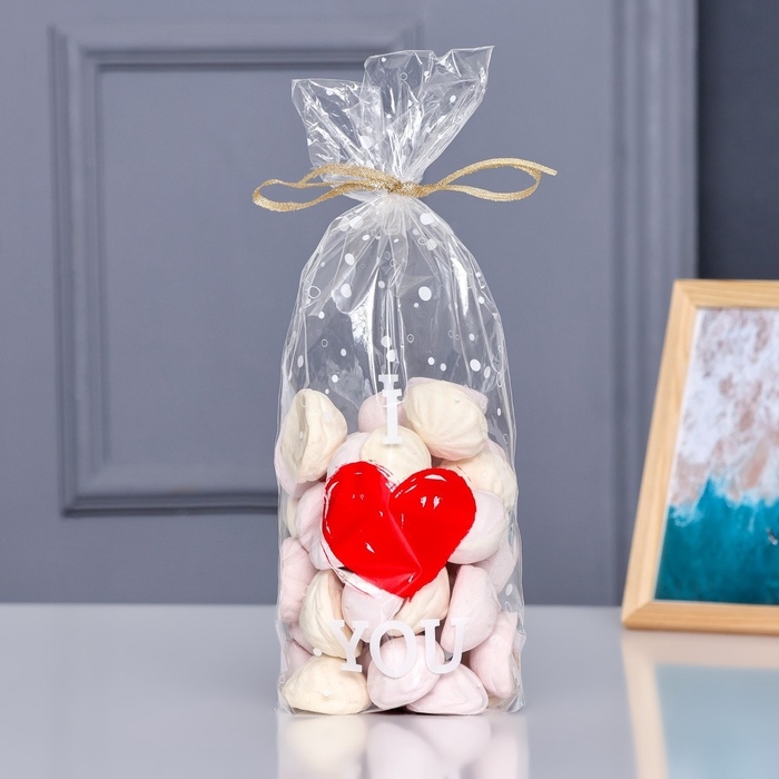 Пакет фасовочный БОПП, с донной складкой, Пакет фасовочный БОПП, с донной складкой, "Любовь" 15*30 см набор 50 шт