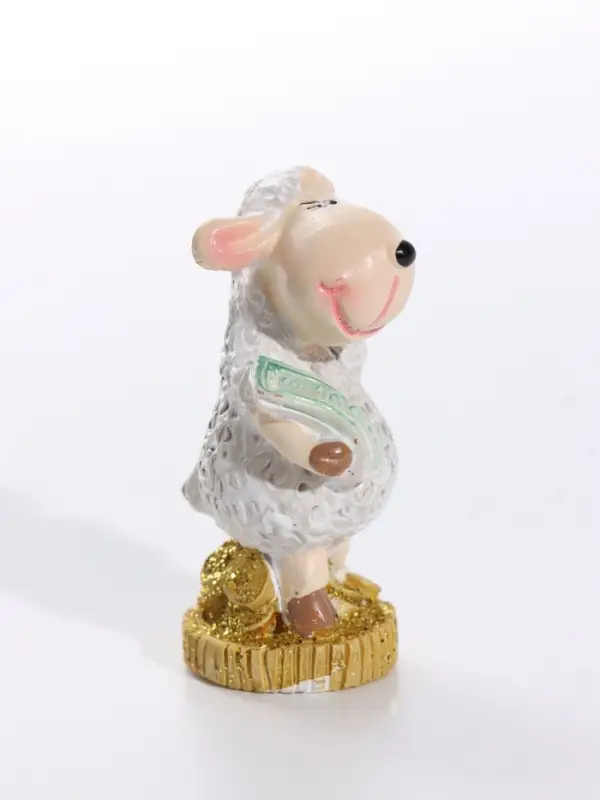Фигурка полистоун &laquo;Овечка Бяша с денюжкой&raquo;, 2.5&times;2.5&times;4 см, МИКС