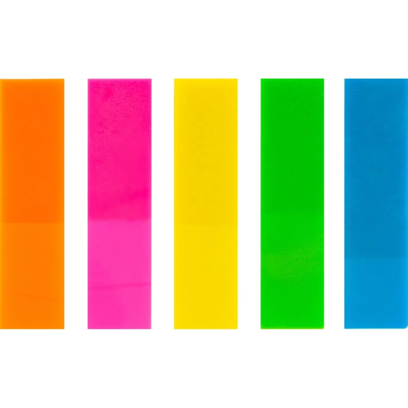 Клейкие закладки пласт. Выбор есть неон 45х12мм 5цв по 20л