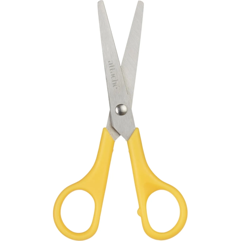 Ножницы Attache 130 мм с пластиковыми ручками, цвет желтый