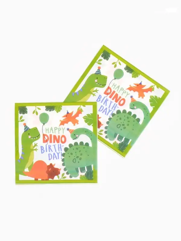 Салфетки бумажные &laquo;Dino birthday&raquo;, 33х33 см, 20 шт