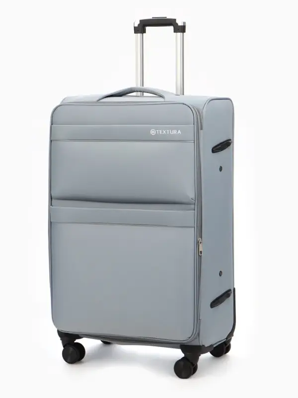 Чемодан на колёсах TEXTURA, кодовый замок, с увеличением, 47&times;30&times;78 см, 28", серый