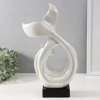 Фигурка керамика &laquo;Абстракция. Морские дельфины&raquo;, белый, 9&times;18&times;40 см