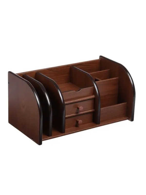 Органайзер 7 секций, 2 выдвижных ящика, серия Орех с кантом темным, 16&times;30&times;15 см