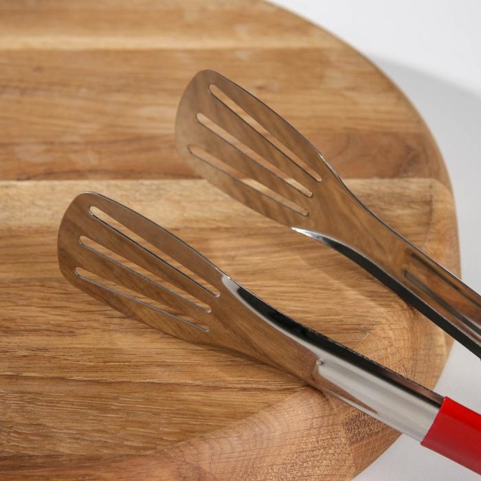 Щипцы кухонные Доляна «Яркость», 201 сталь, 24×4,5 см, цвет красный Щипцы кухонные Доляна «Яркость», 201 сталь, 24×4,5 см, цвет красный